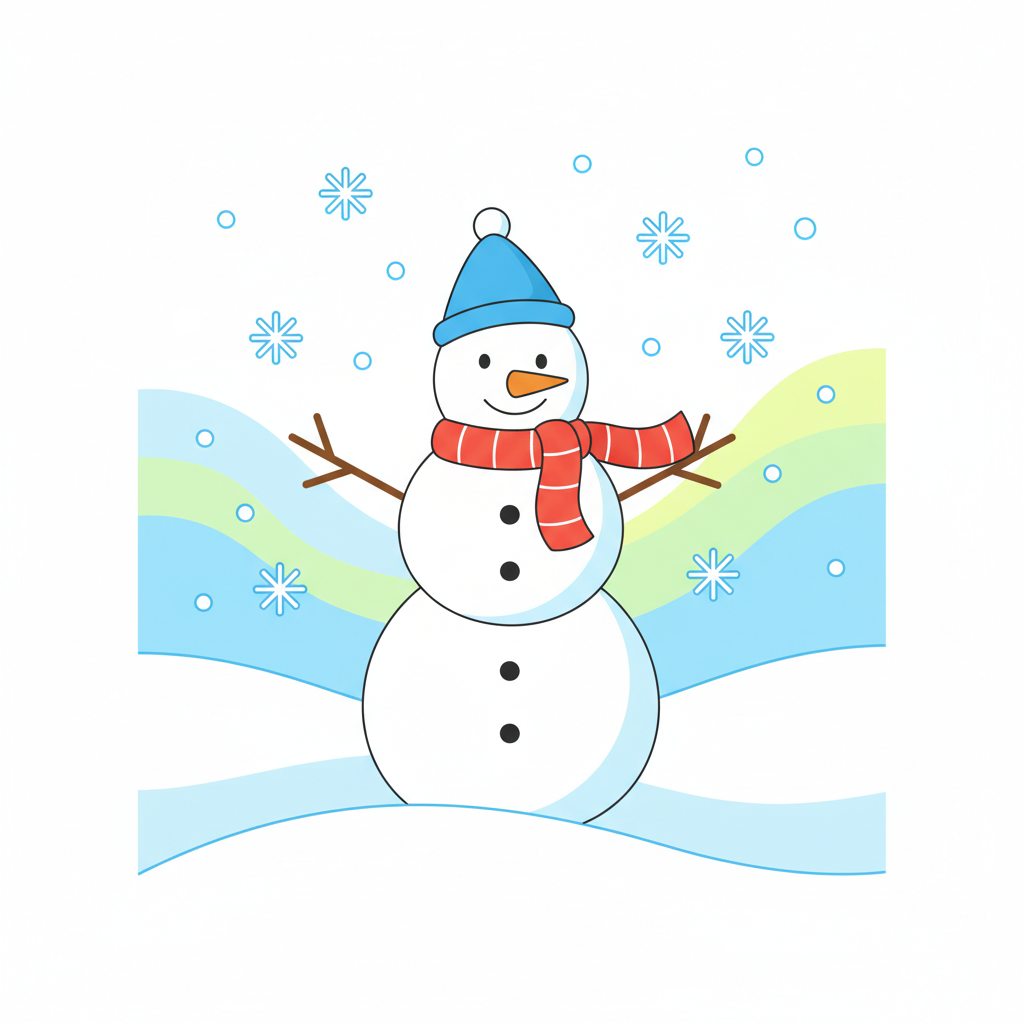 a snowman in winter snow - AI generated illustration
