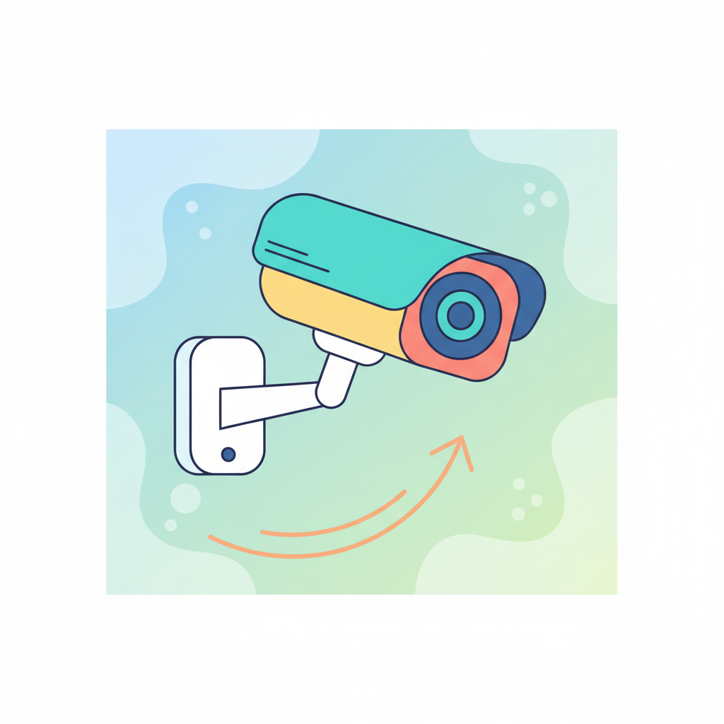 a surveillance camera mounted - AI generated illustration