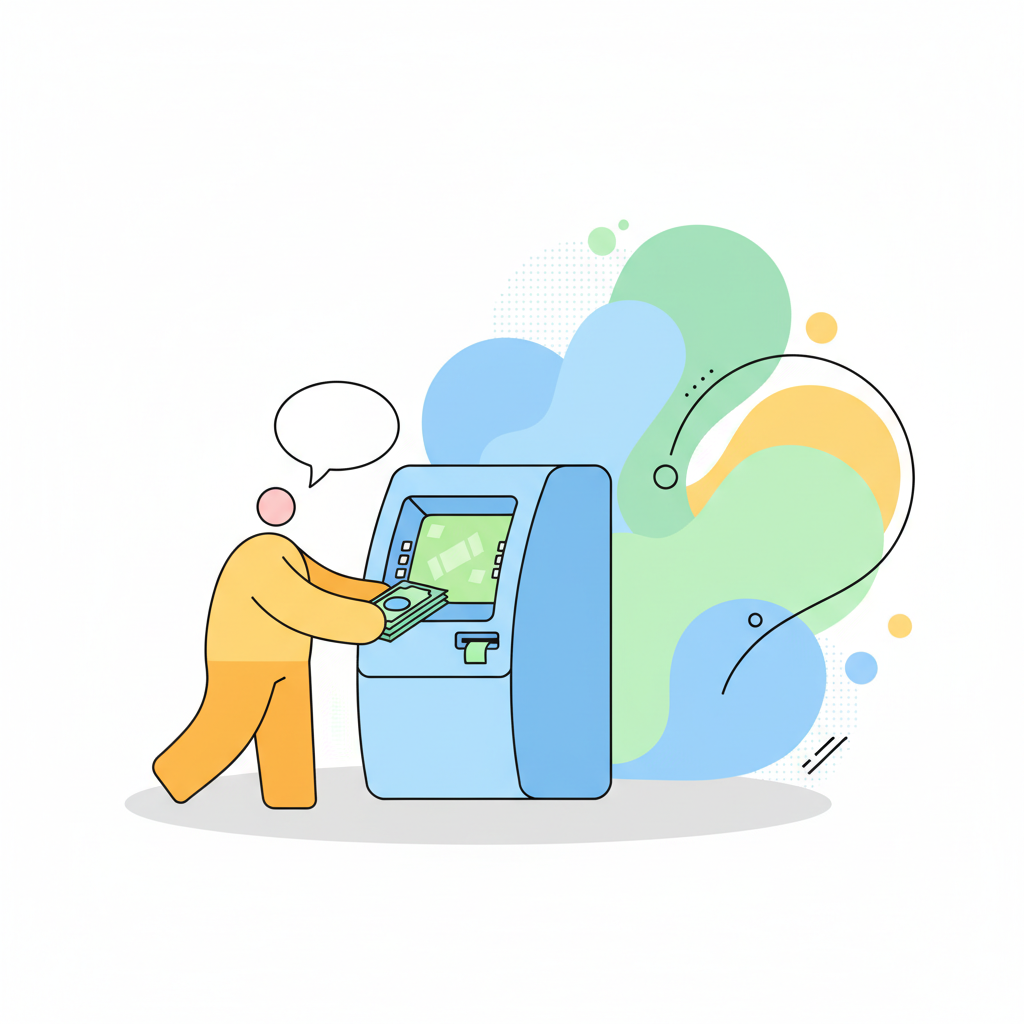 a person withdrawing cash - AI generated illustration