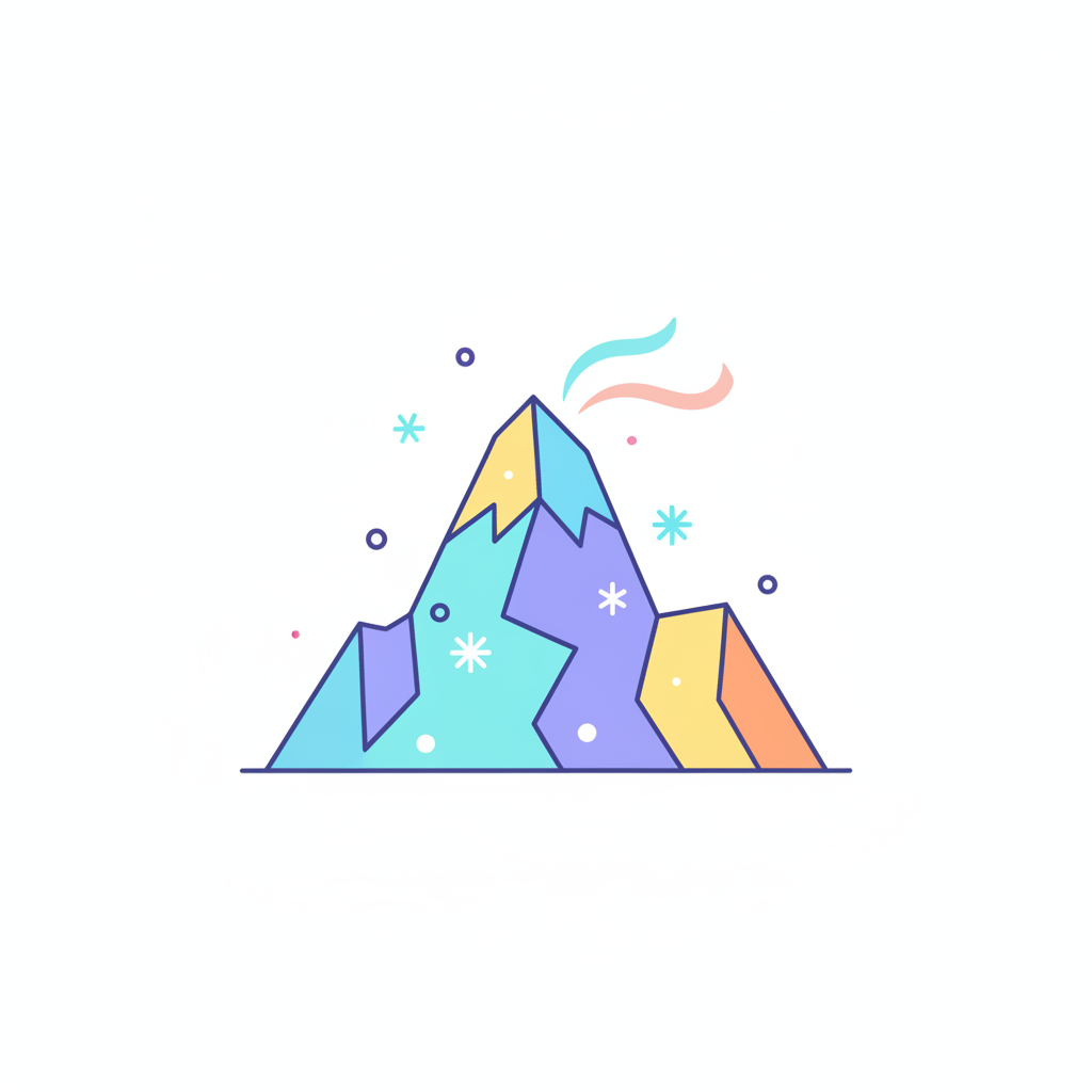 an icy mountain peak - AI generated illustration