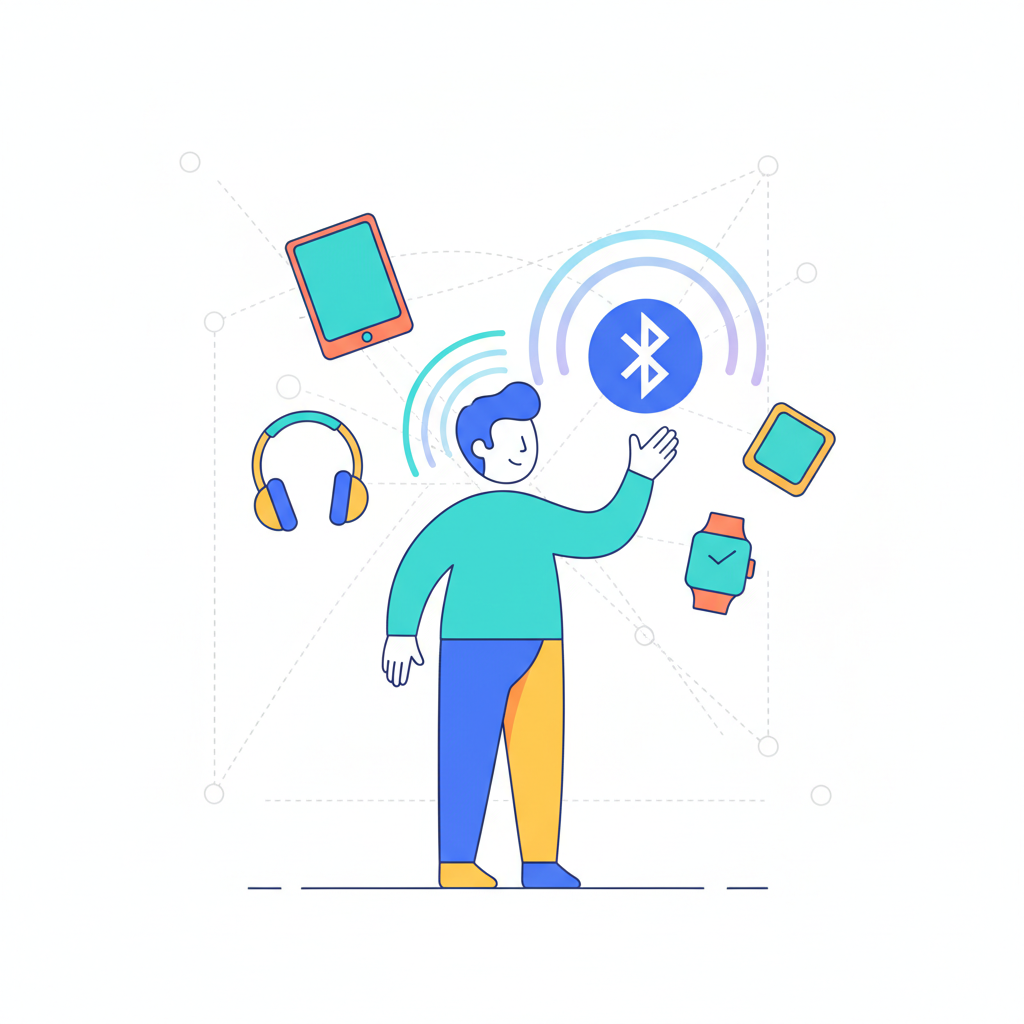 a person connecting via Bluetooth - AI generated illustration