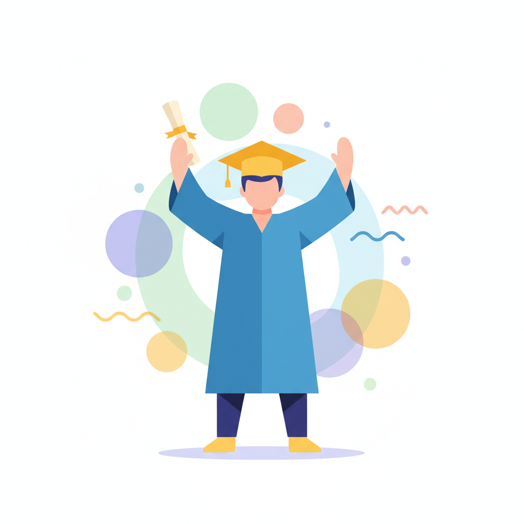 a graduate holding a diploma - AI generated illustration