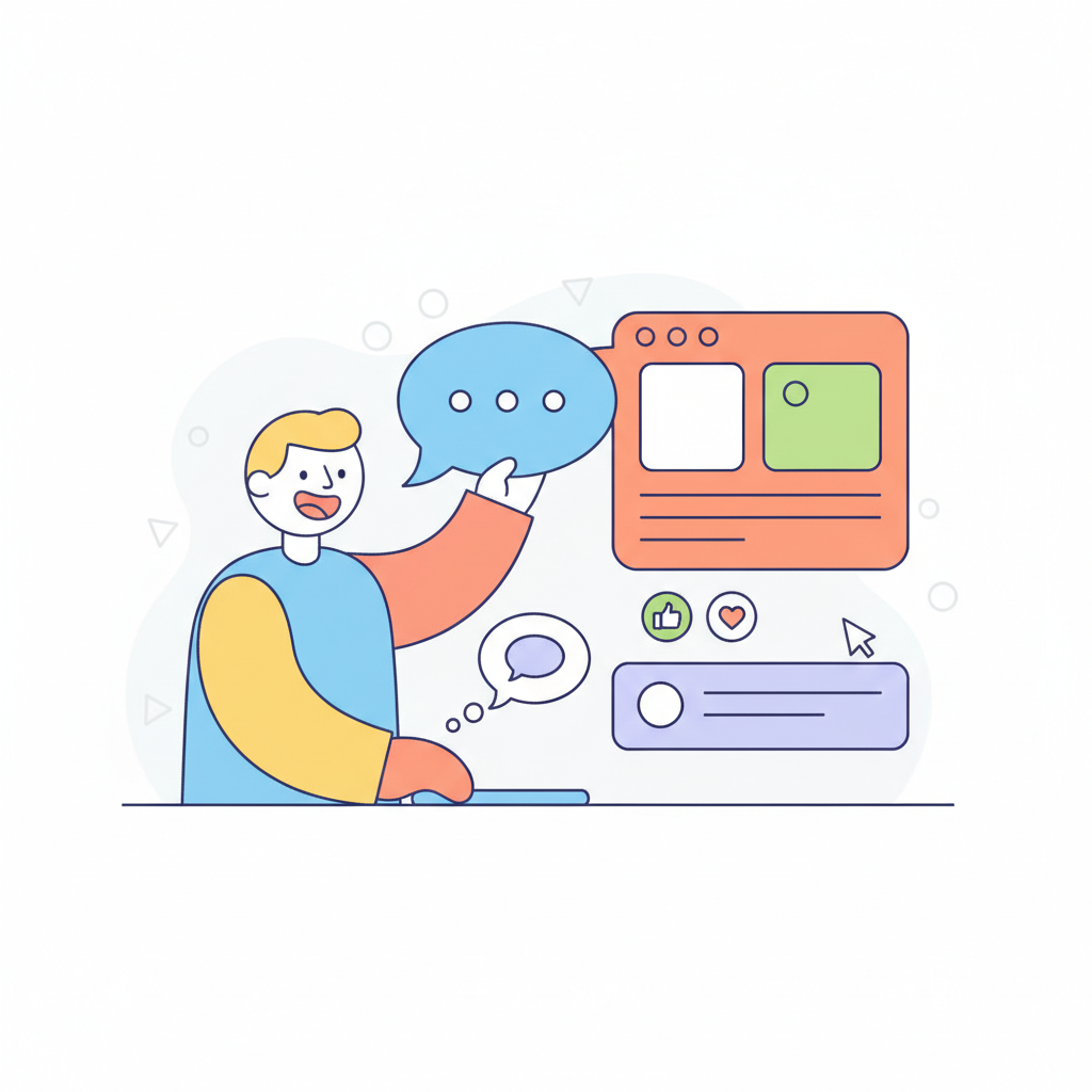 a person commenting on a post - AI generated illustration