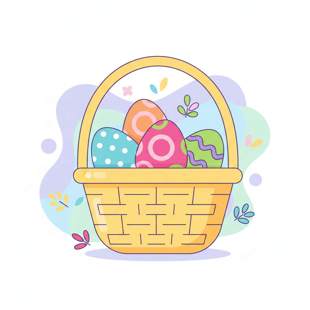 a decorated Easter egg basket - AI generated illustration
