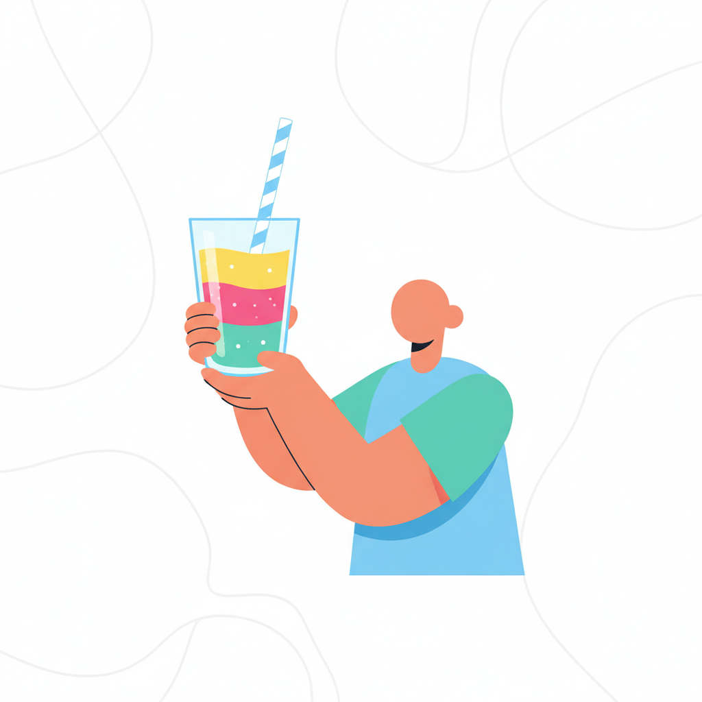 a person holding a smoothie - AI generated illustration