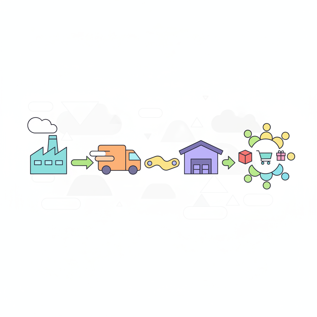 a supply chain diagram - AI generated illustration