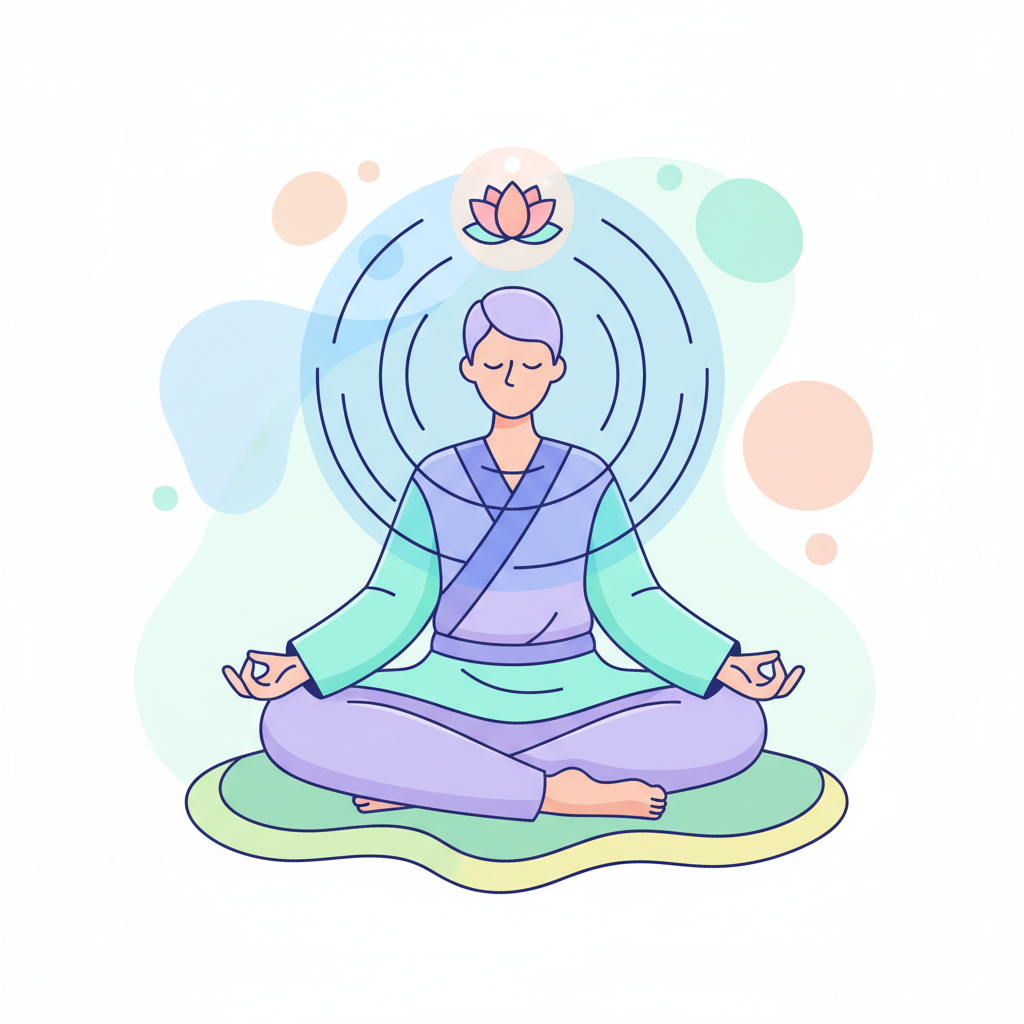 a person practicing mindfulness - AI generated illustration