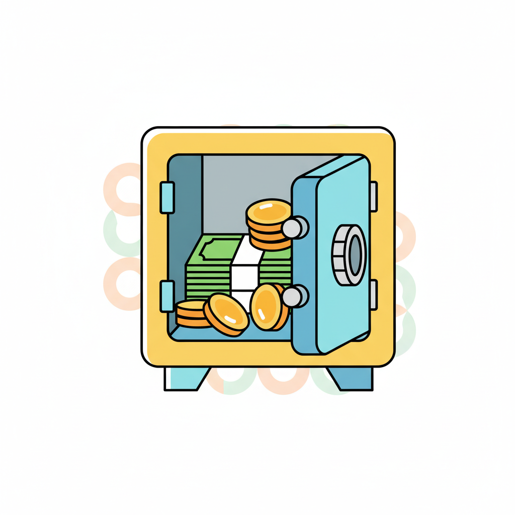 a safe with money inside - AI generated illustration