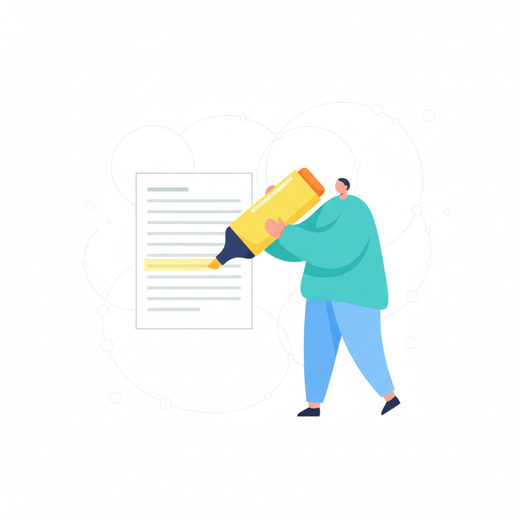 a person highlighting text on a document - AI generated illustration