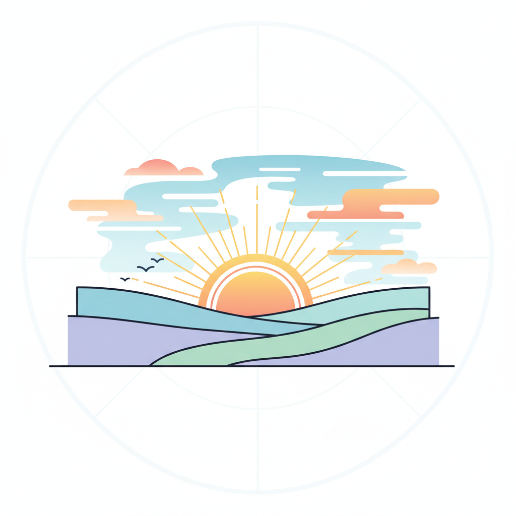 a sunrise over the horizon - AI generated illustration