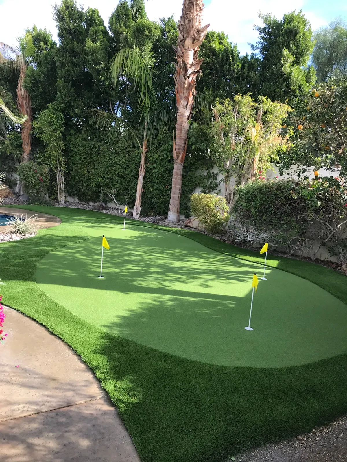 An oasis of tranquility designed by Oro desert spartan landscaping, nestled in Palm Desert