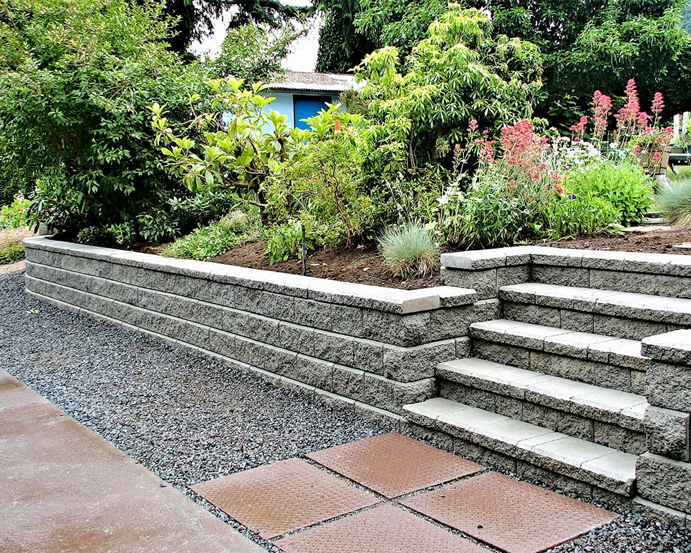 A retaining wall that has been built.