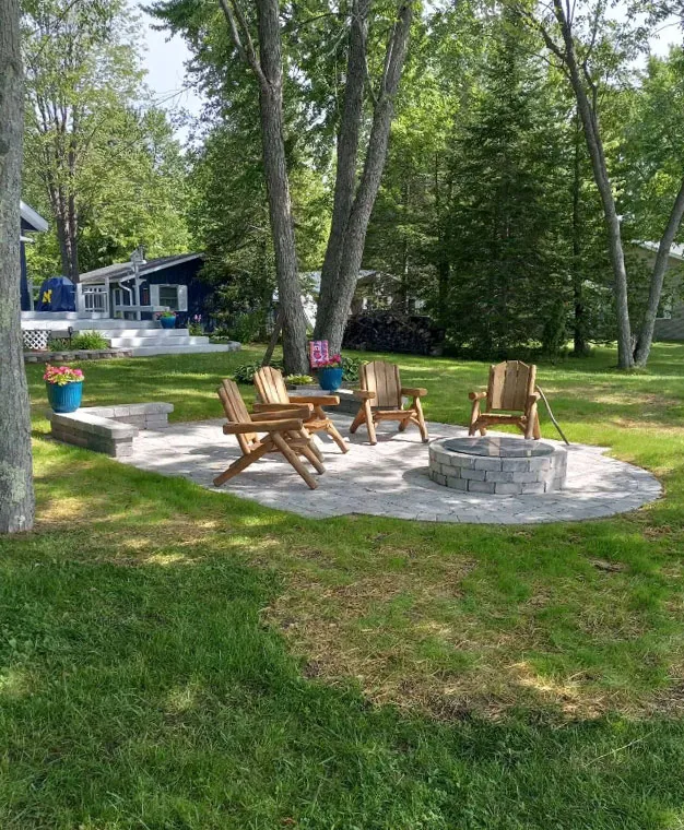 Patio installation in the backyard of an Indian River home. 