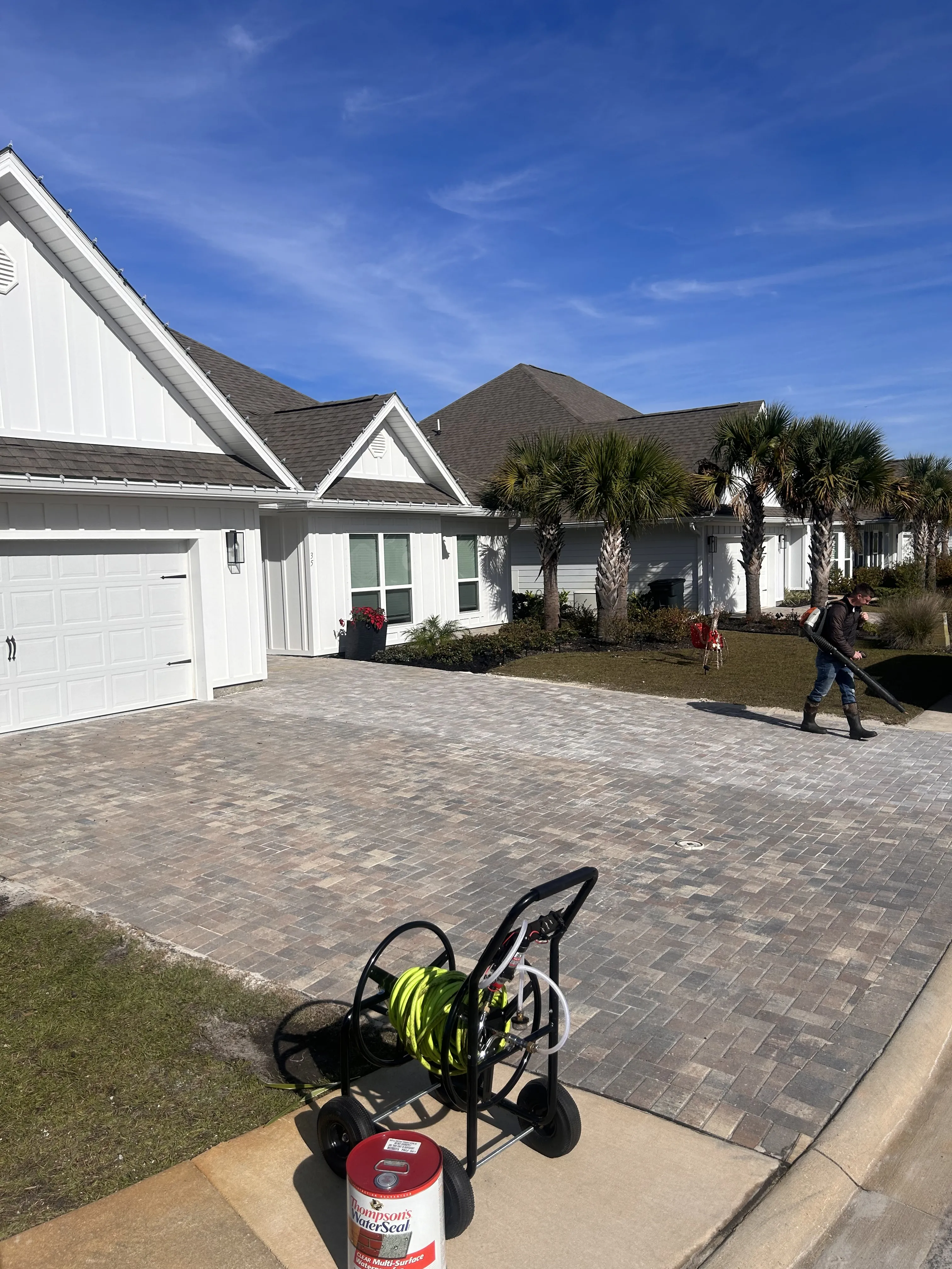 High-pressure washing of a property by the expert team in Santa Rosa Beach.