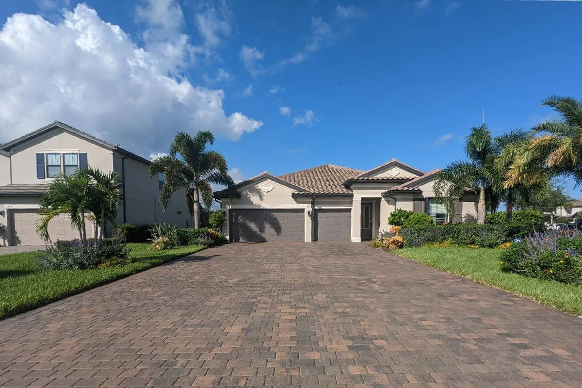 Beautifully sealed driveway after our service in Estero, Florida