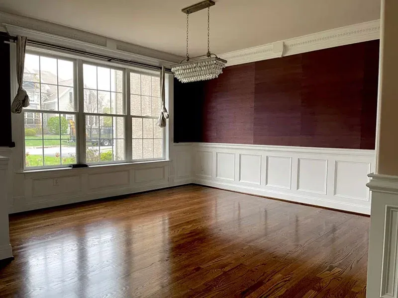 Hardwood floor after refinishing.