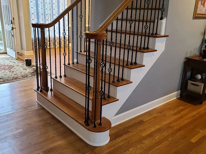 A custom-built staircase. 