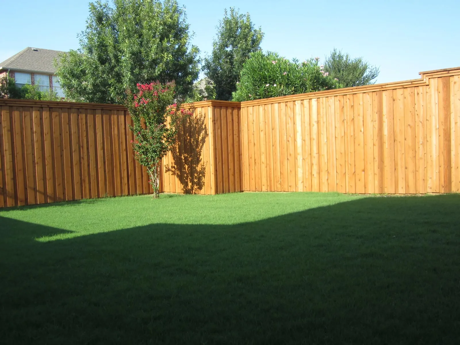 A Plano house pre-fence installation, with privacy.