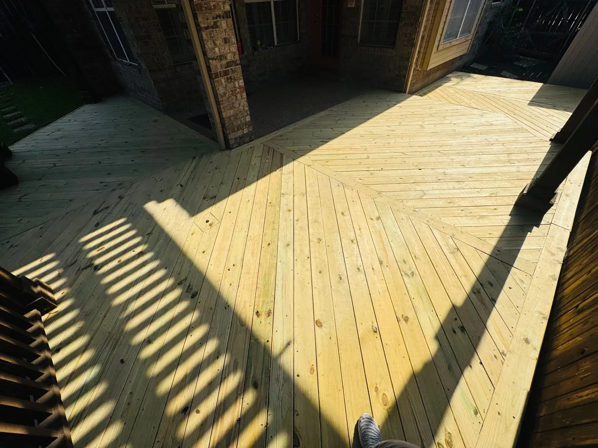 A custom deck project completed by Affordable Fence Company.