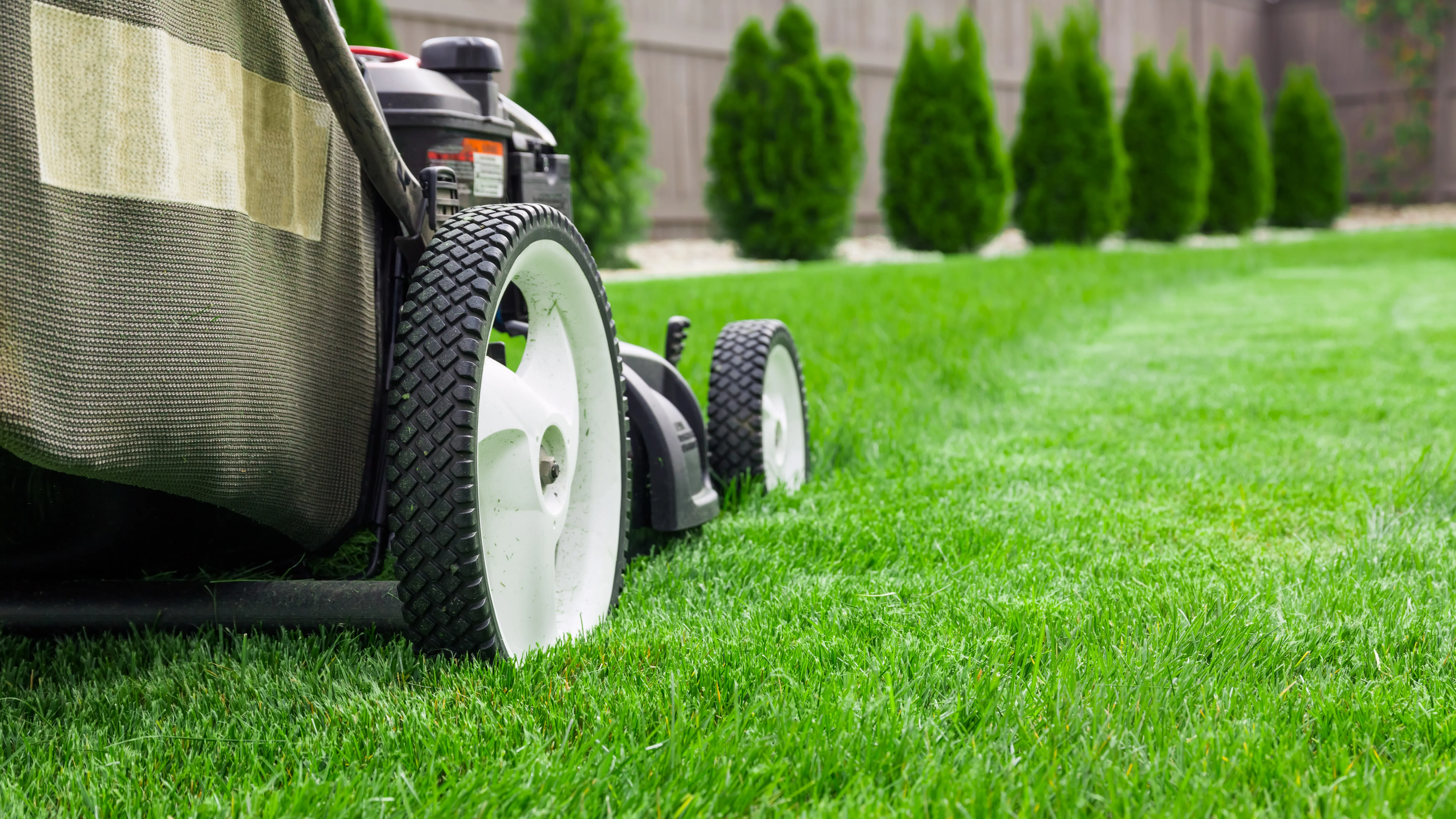 Professional performing lawn mowing service in Austin, Texas