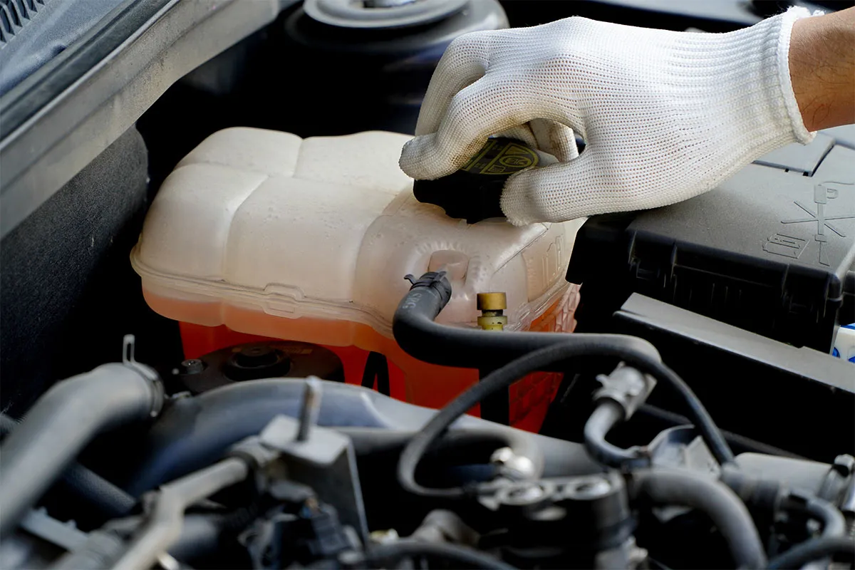 Car coolant level.
