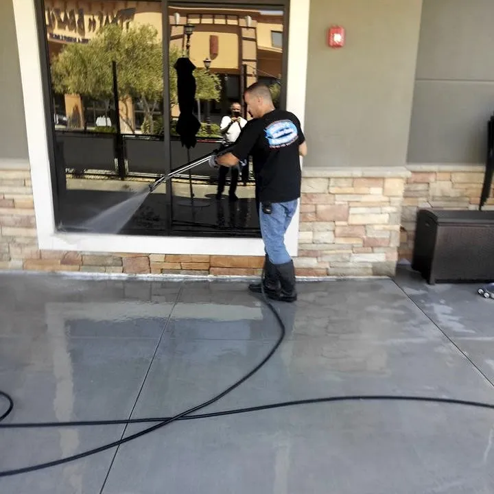 Professional cleaning of the commercial property flooring.