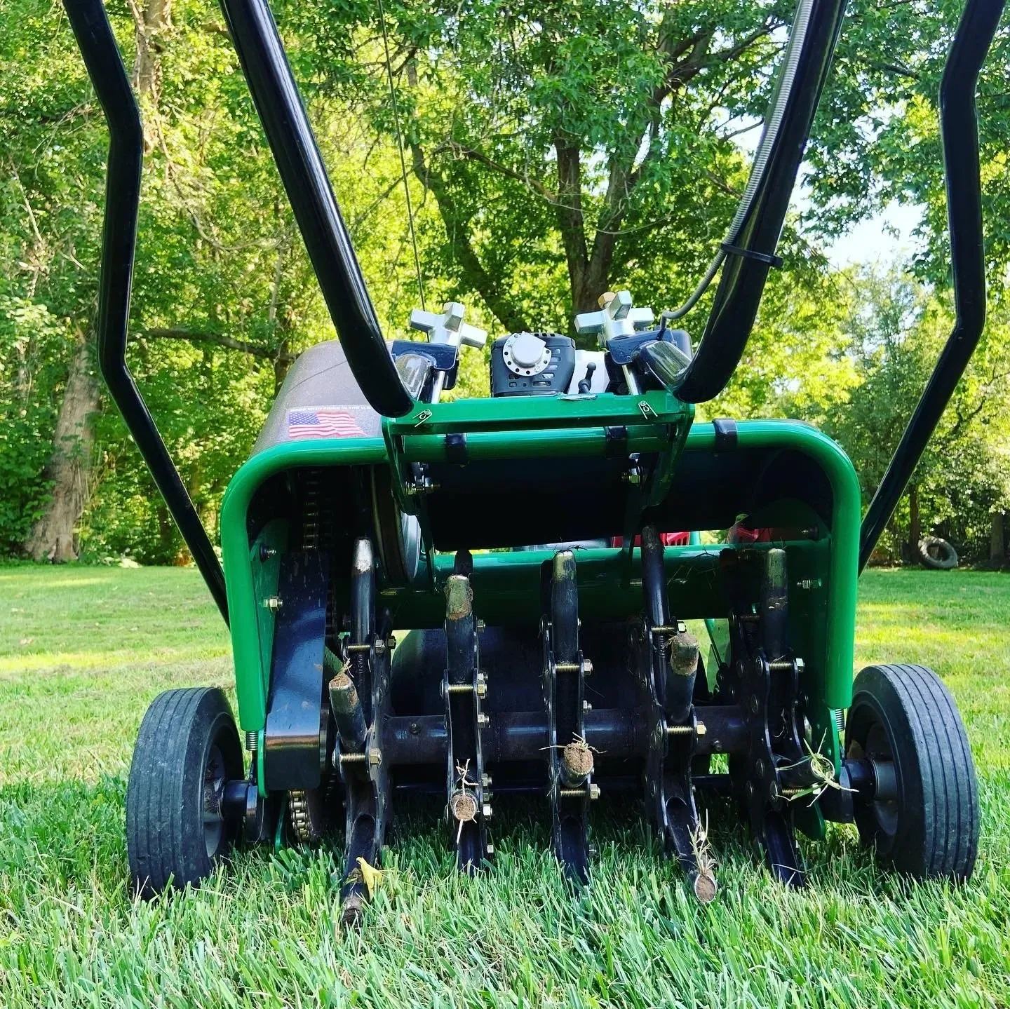 Aeration of the grass in Kingston.