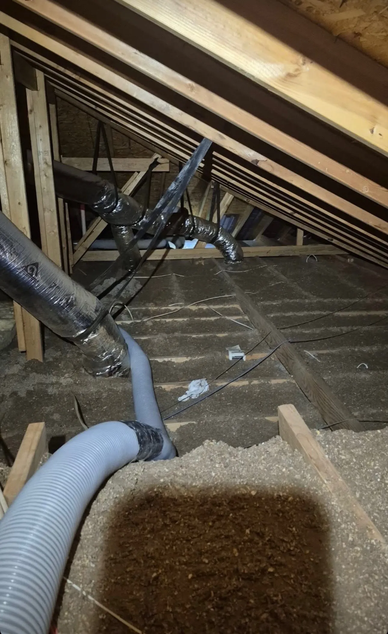 Insulation in mid-process.