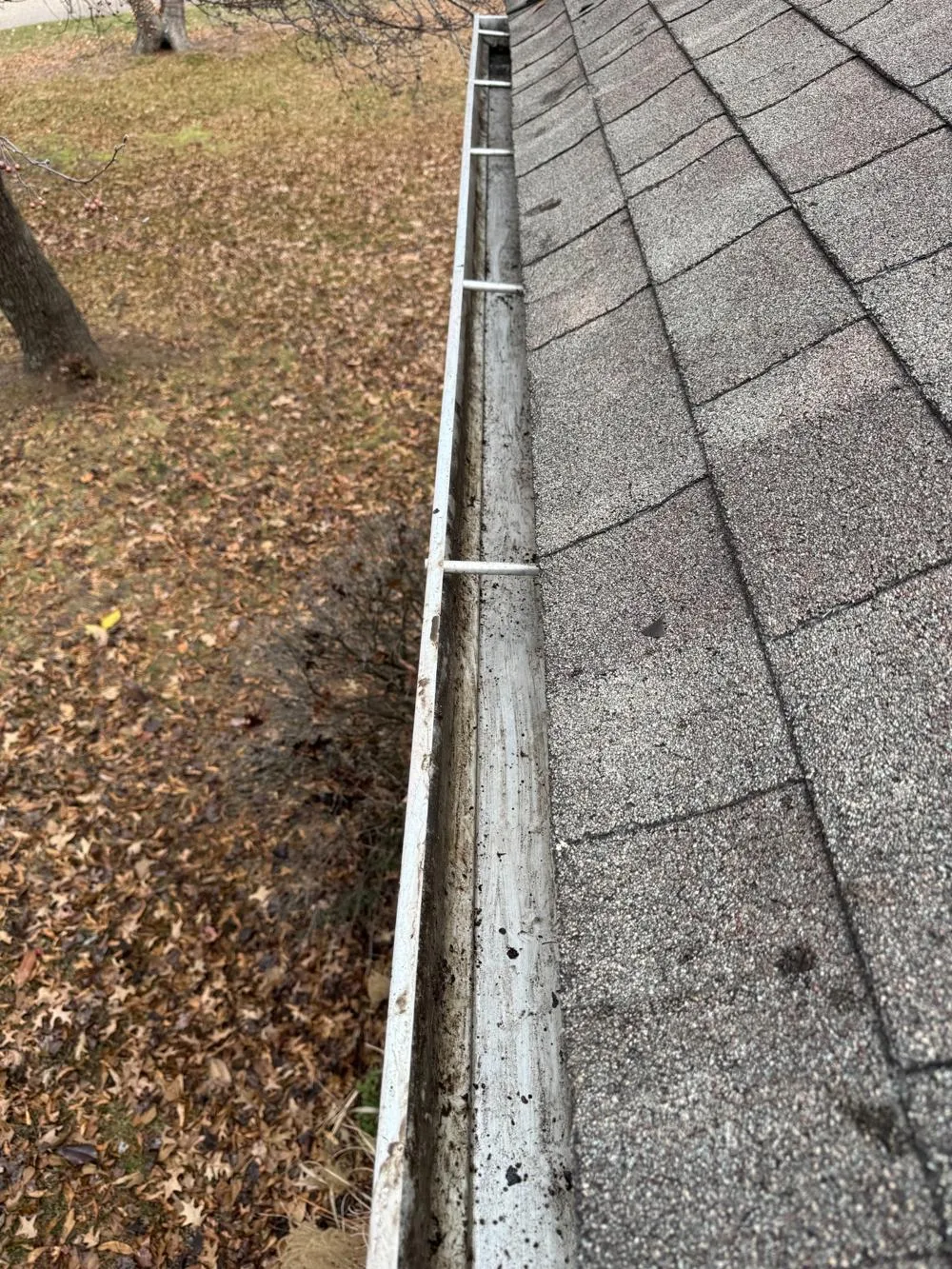 After cleaning the gutter