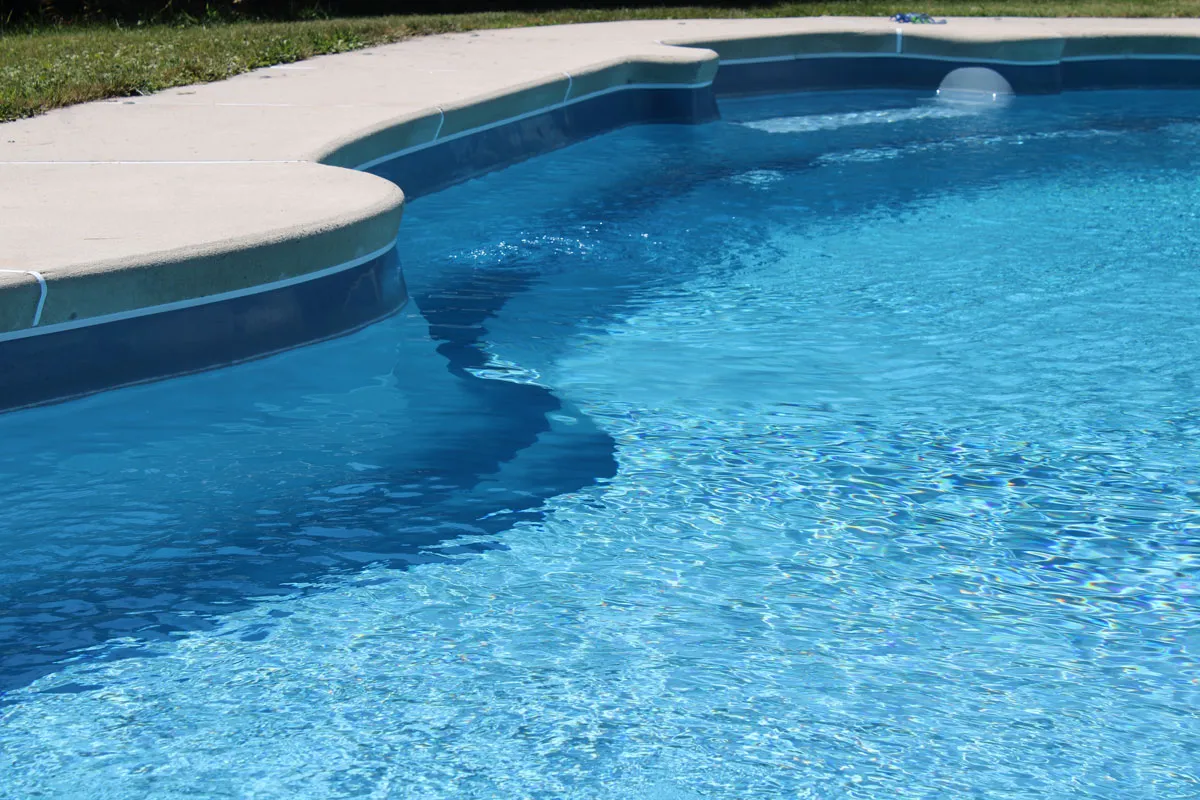 A fiberglass pool.