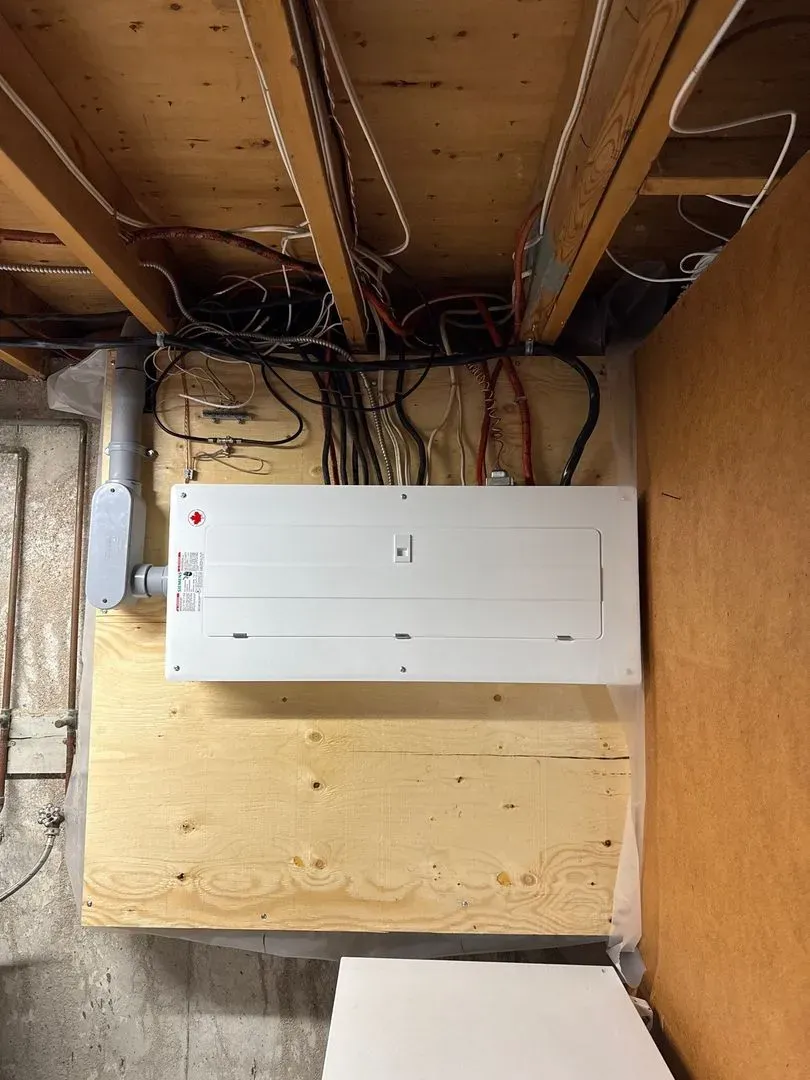 A newly installed electrical panel in a Winnipeg home.