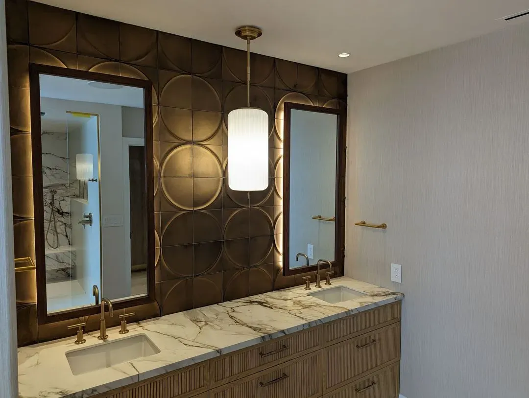 Bathroom renovation wiring completed by Knight Electric for a Winnipeg home.