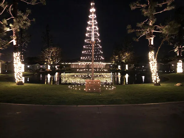 Christmas light installation in Corona, CA