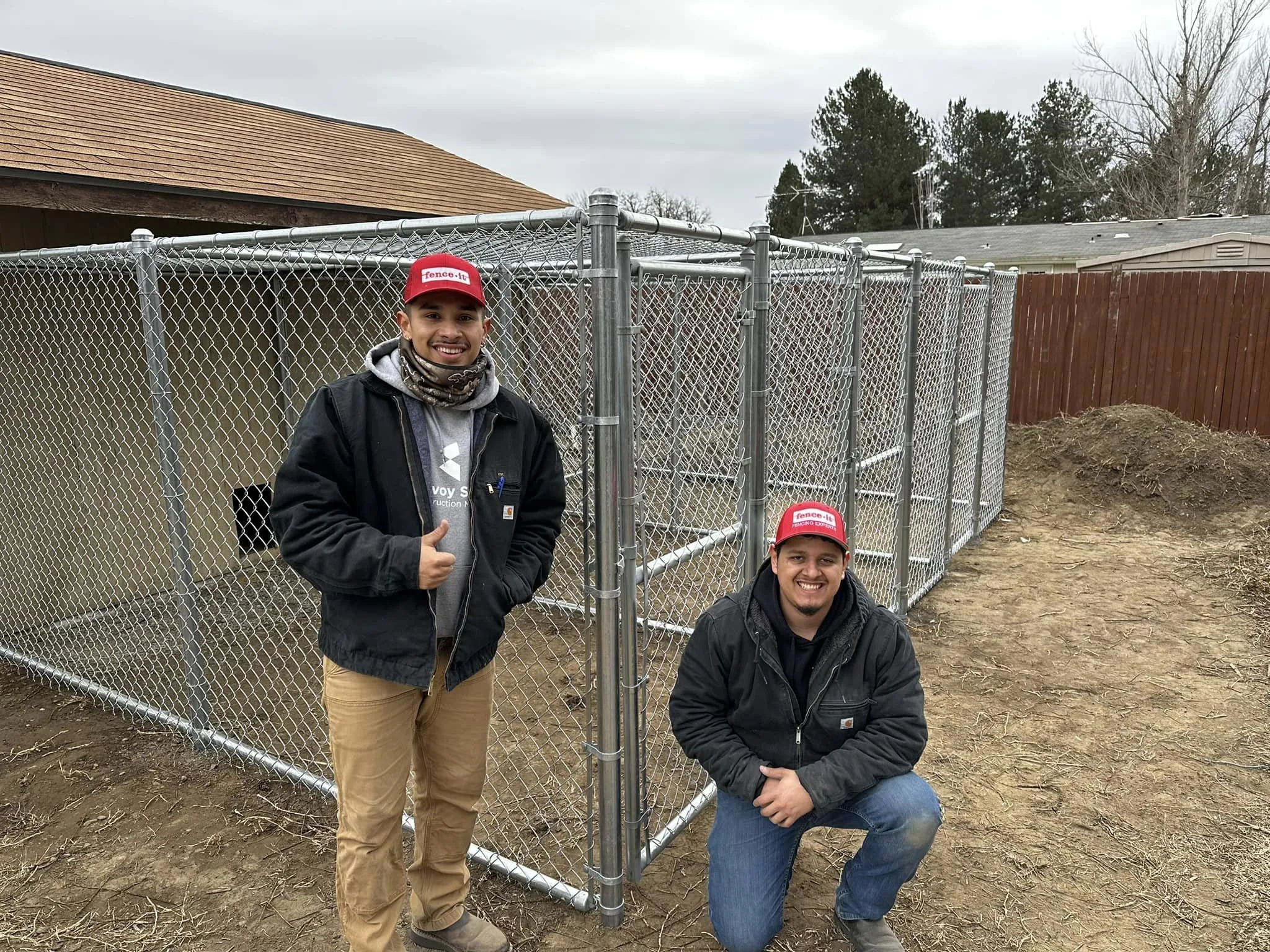 A modern fence was recently installed by Fence-It Co., enhancing a family home's security.