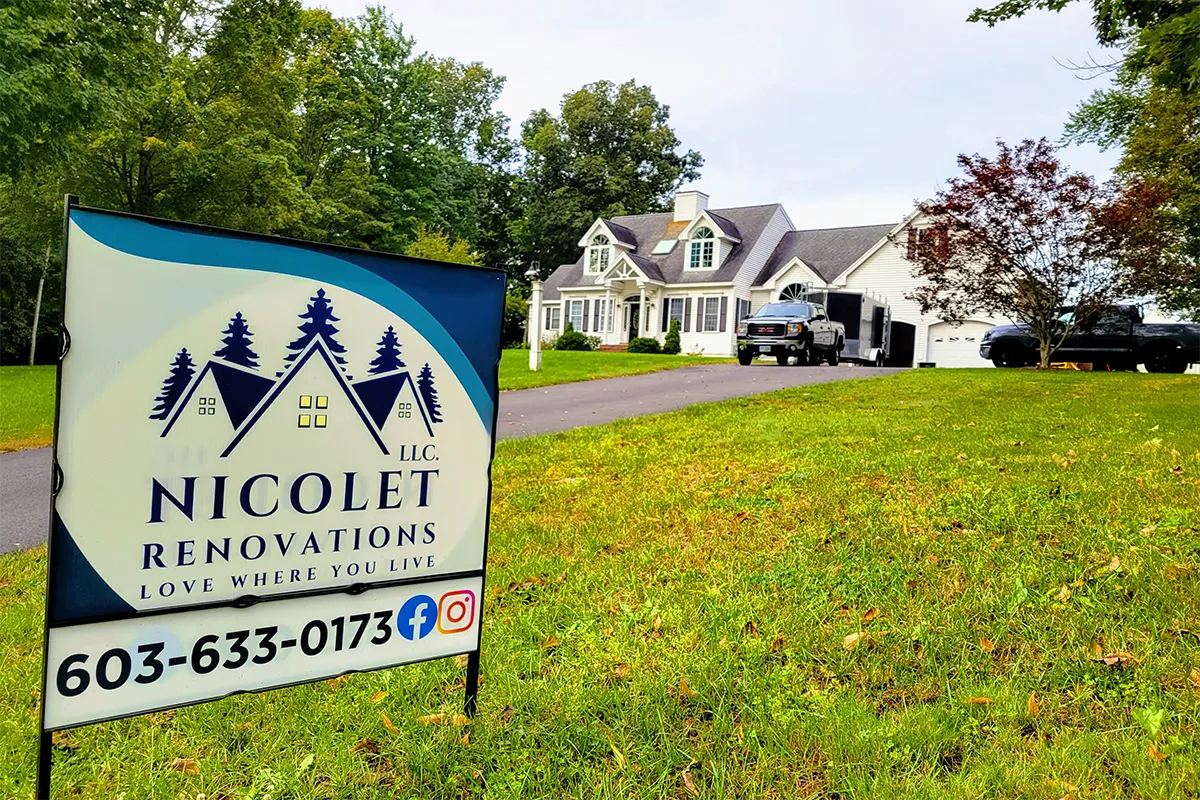 Nicolet Renovations LLC sign in front of a home.