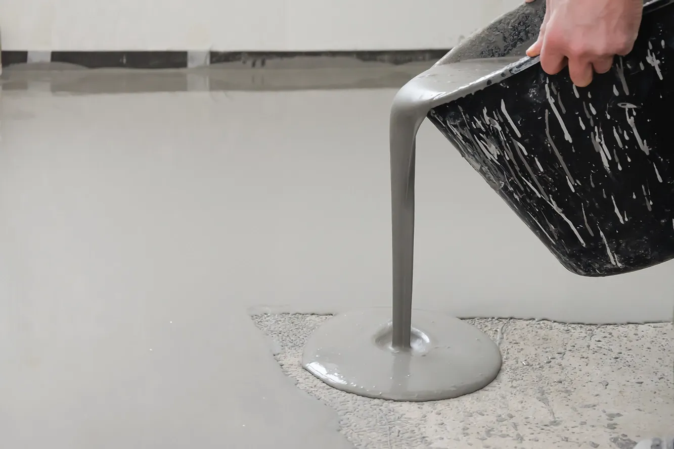 Professional self-leveling service for a smooth subfloor in Coral Springs, ensuring perfect flooring installation.