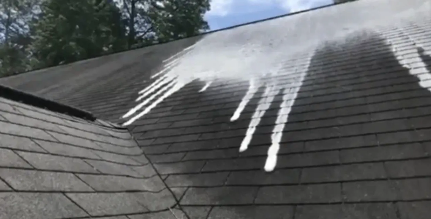 A stunningly clean roof by a professional pressure washing company adds curb appeal to property in Athens, GA.