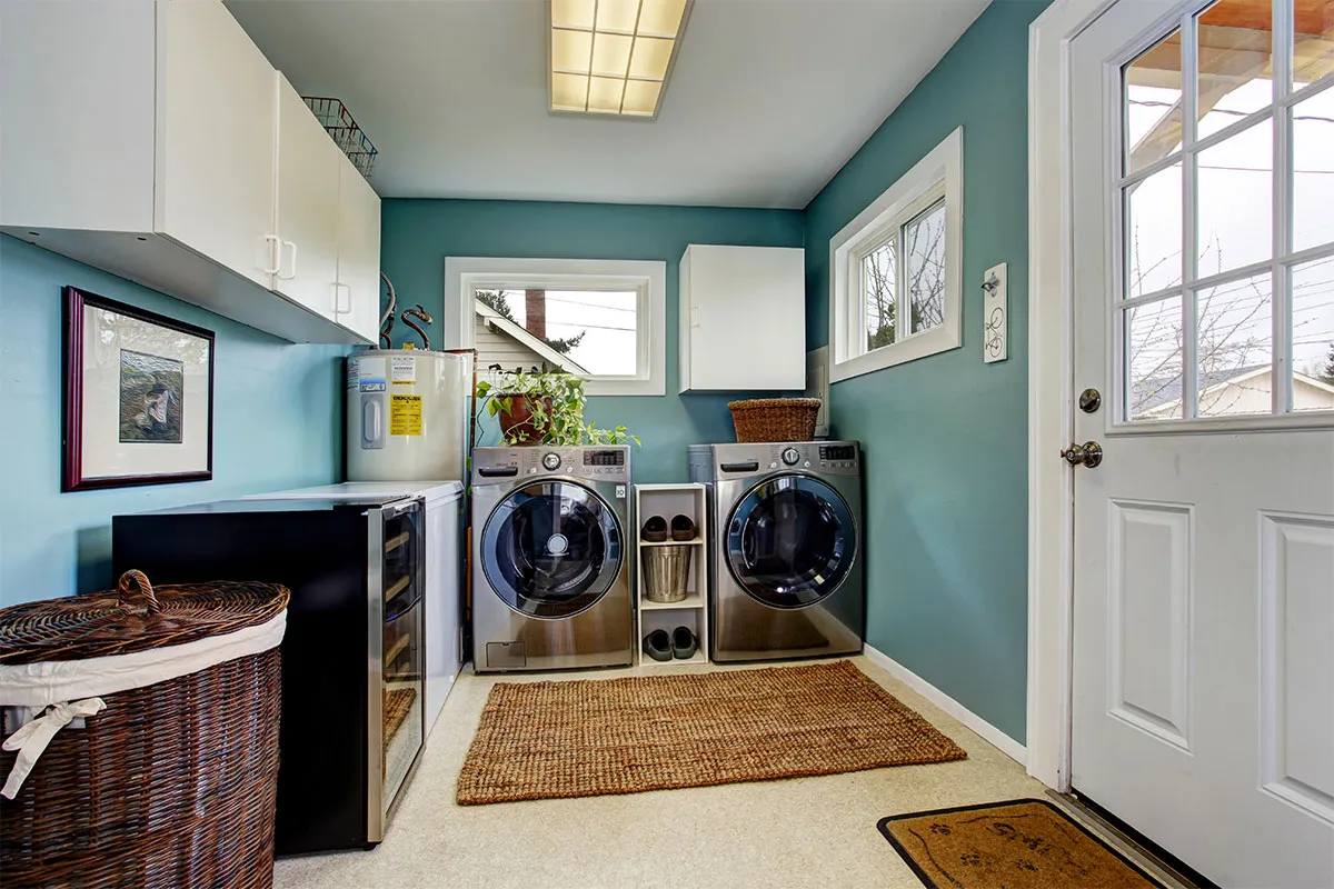 A professionally cleaned laundry room.