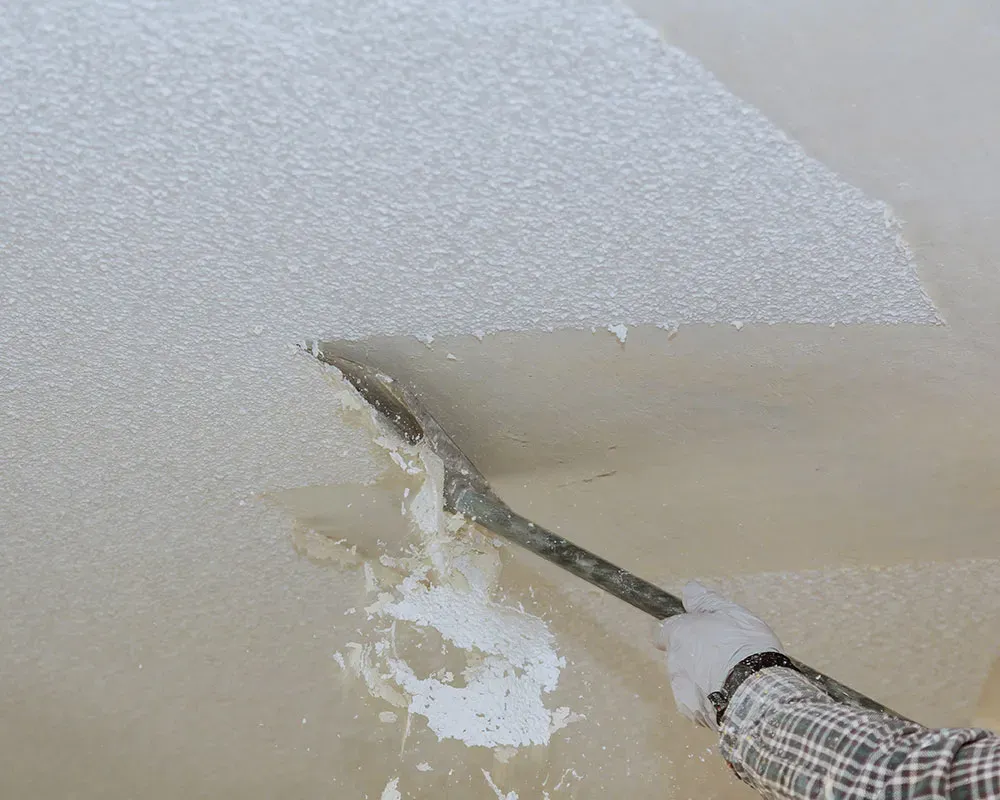 Popcorn ceiling removal.