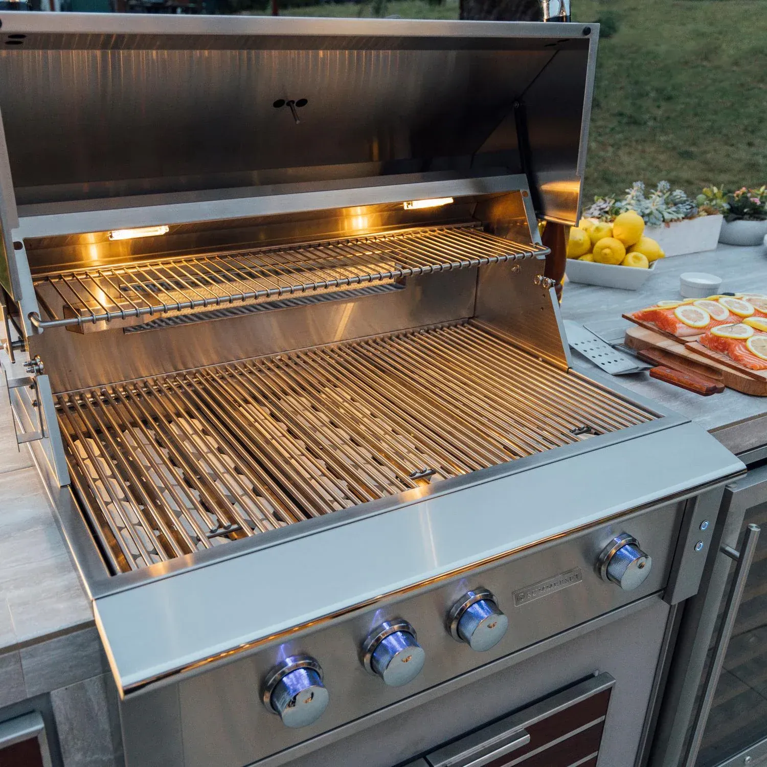 A clean BBQ grill ready to use at an Orange County home. 