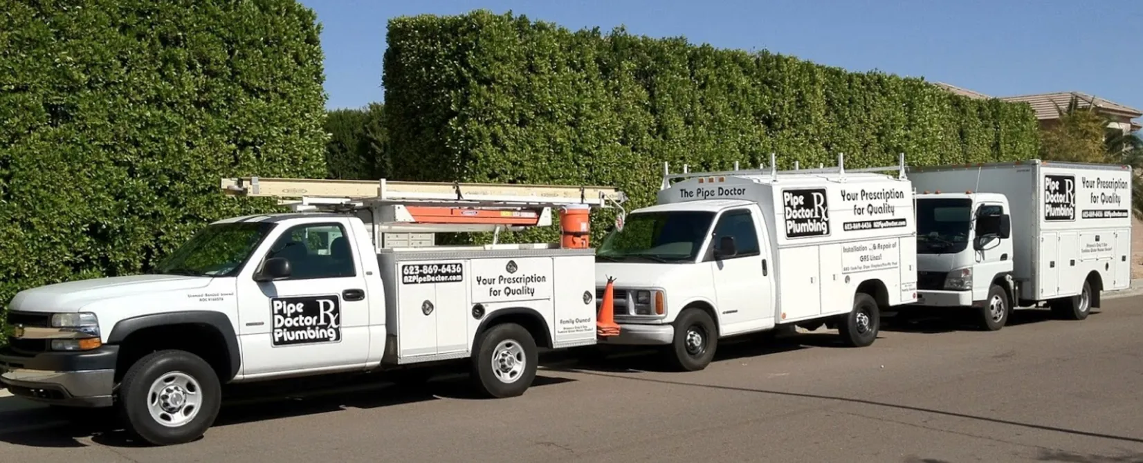 AZ's Best Pipe Doctor Plumbing, LLC trucks.