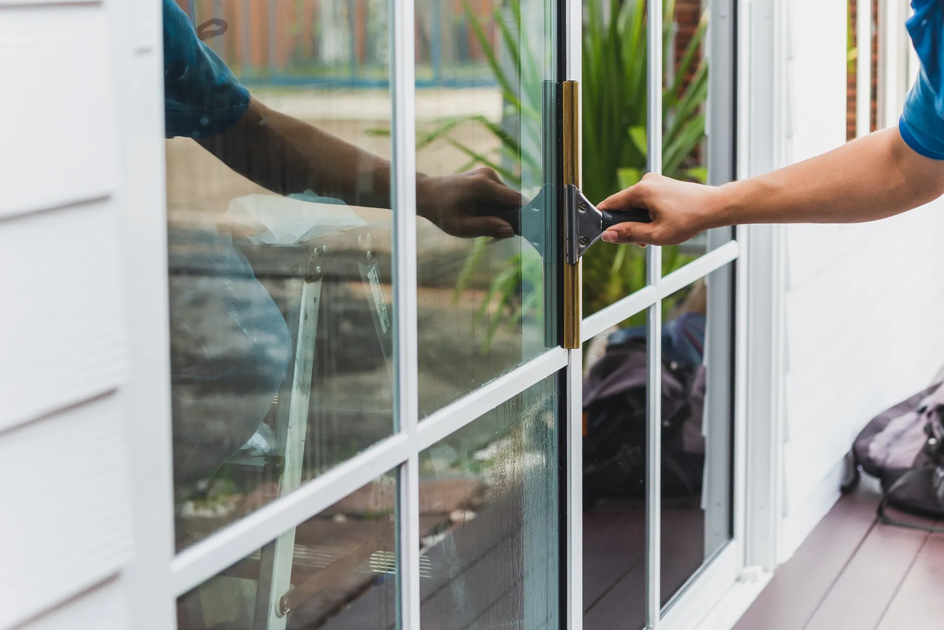 Sparkling clean windows after our expert window washing service in Biddeford ME.