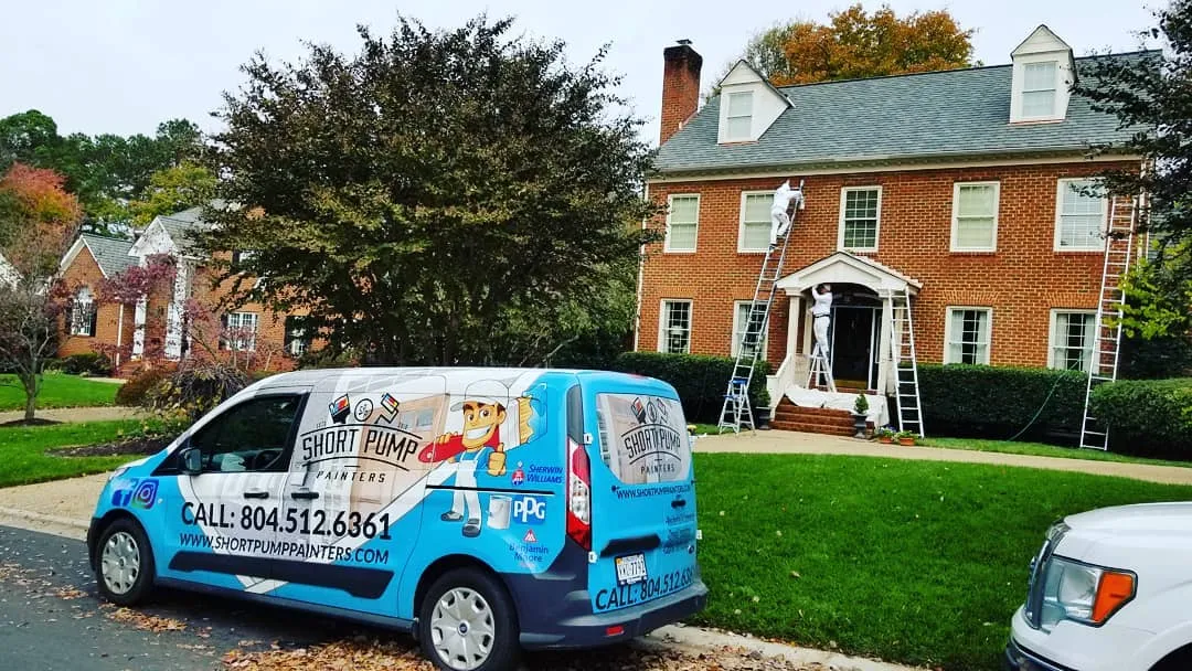 Our company truck working on a house in Richmond, VA