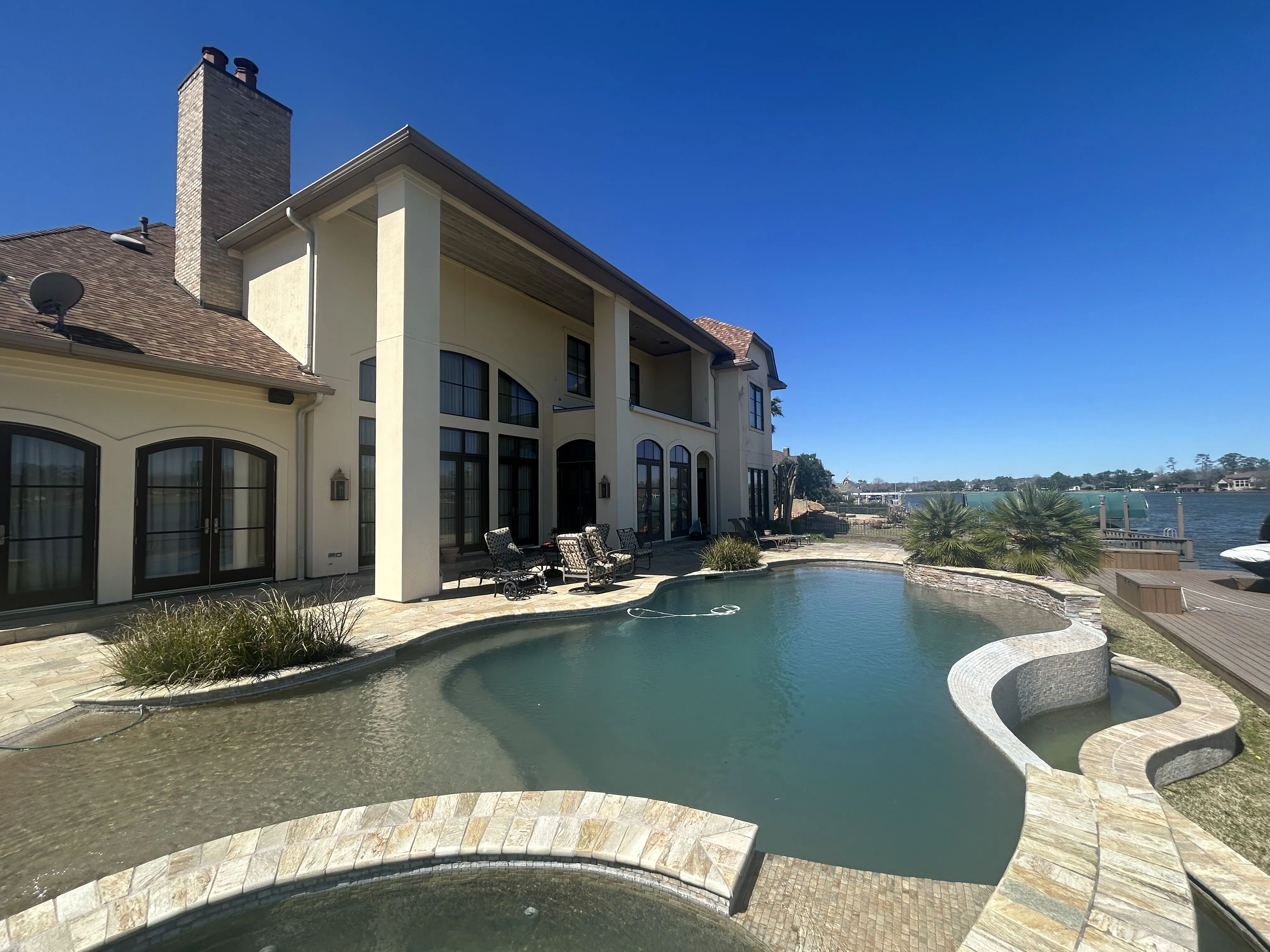 Professional of Pristine Pressure Washing, LLC, pressure-washed the house exterior.