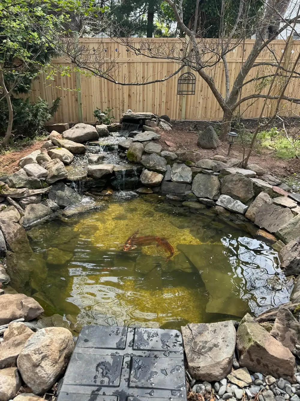Dedicated DRT Yard Designs team providing expert pond maintenance in Bergen County