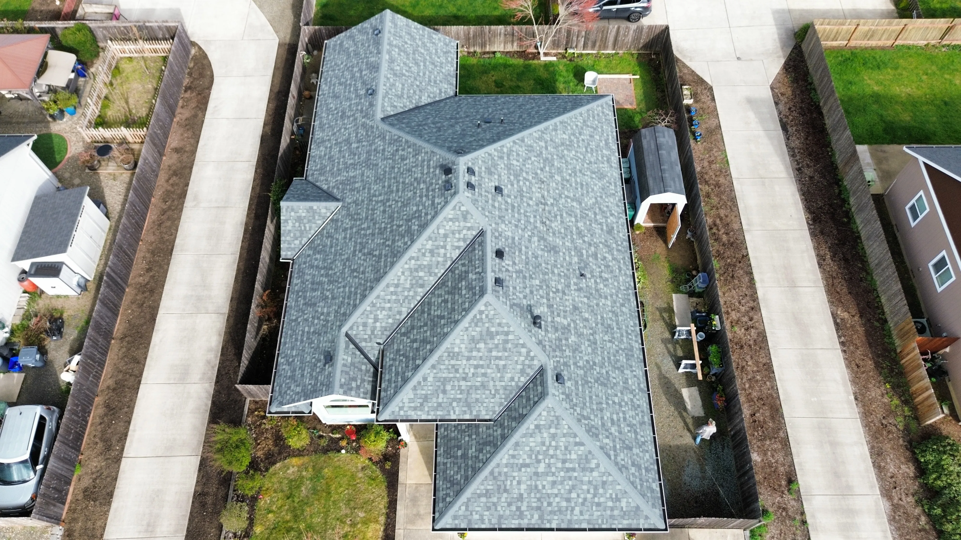A newly installed roof by Roof Medics LLC, showcasing elegance and durability in Creswell
