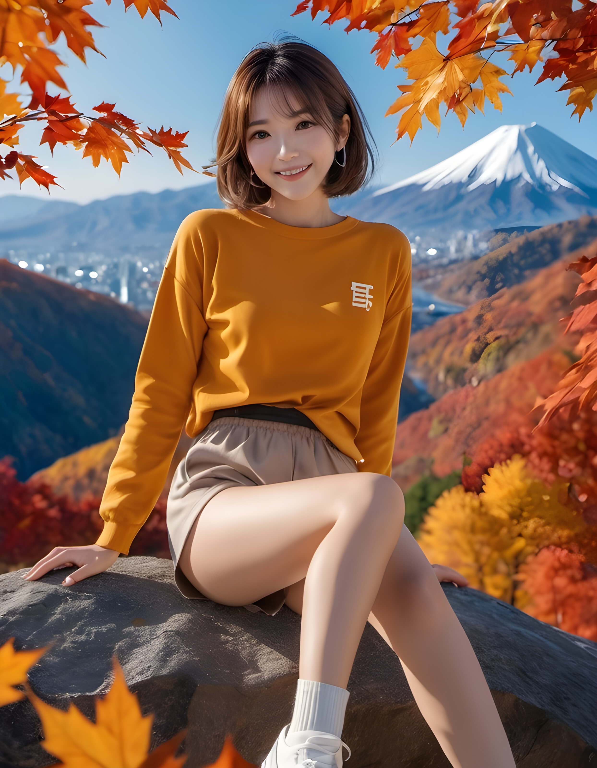 ミニスカ・ショーパン秋のデート10