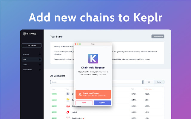 - Keplr Chrome extension -