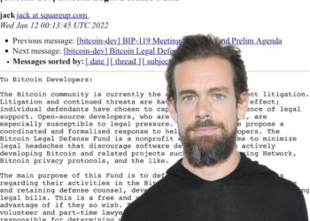 Jack Dorsey宣布成立「比特幣法律辯護基金」，為社群開發人員提供法律資源