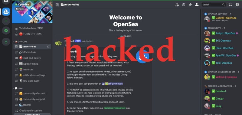 Opensea Discord遭駭 放youtube合作假消息釣魚 法拉利子域被劫持推nft騙局 動區動趨 最具影響力的區塊鏈媒體 比特幣 加密貨幣
